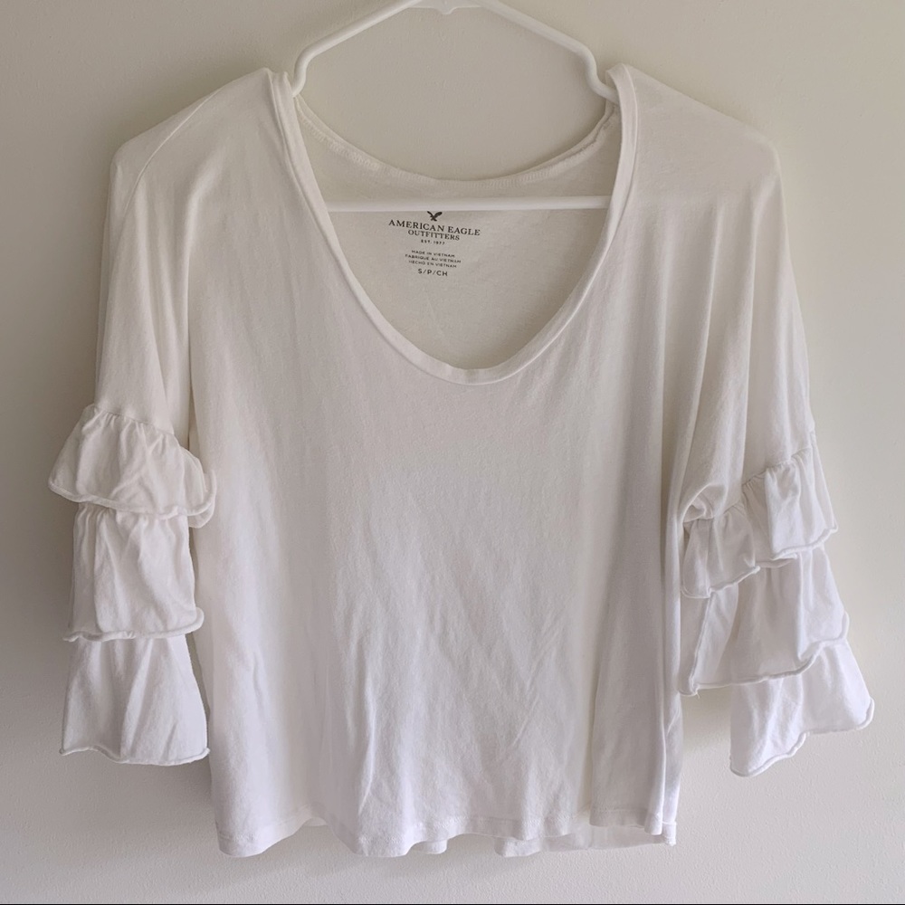 American Eagle Ruffle Sleeve Top